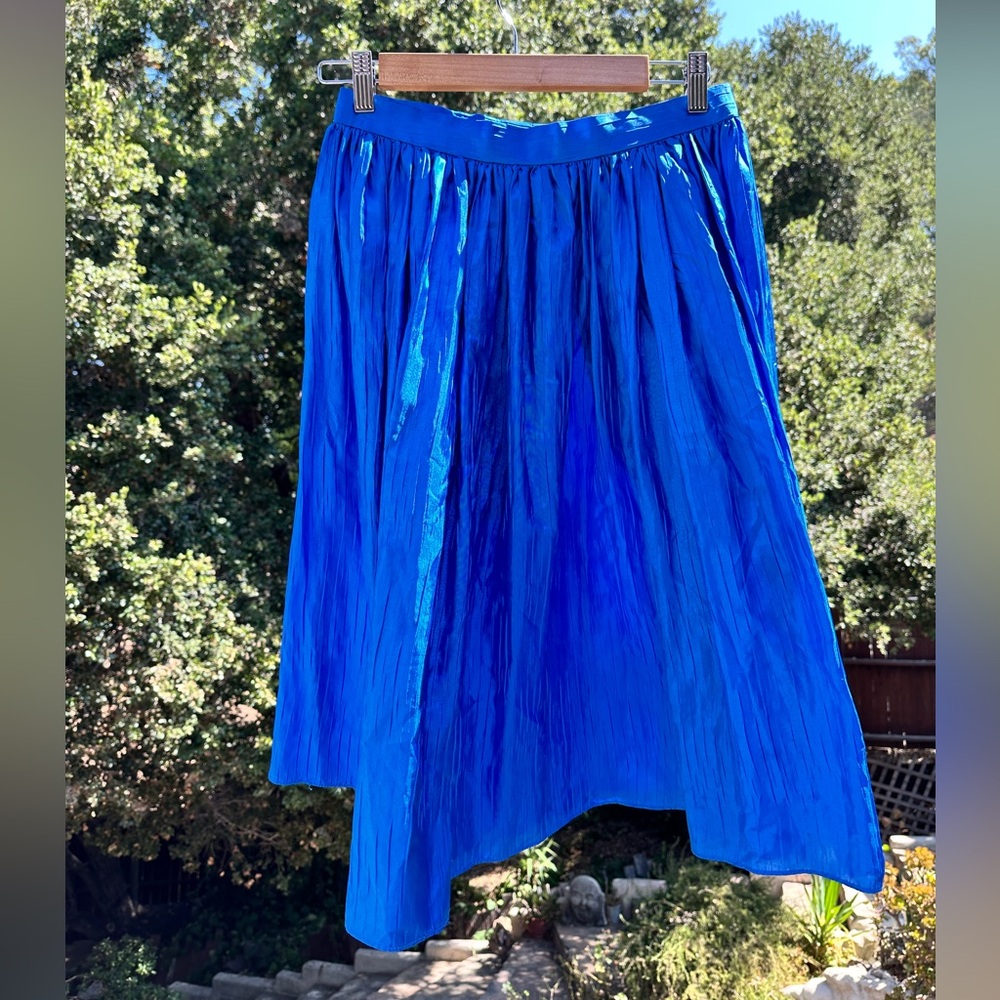 Vintage Oscar de La Renta Silk Blue Skirt
